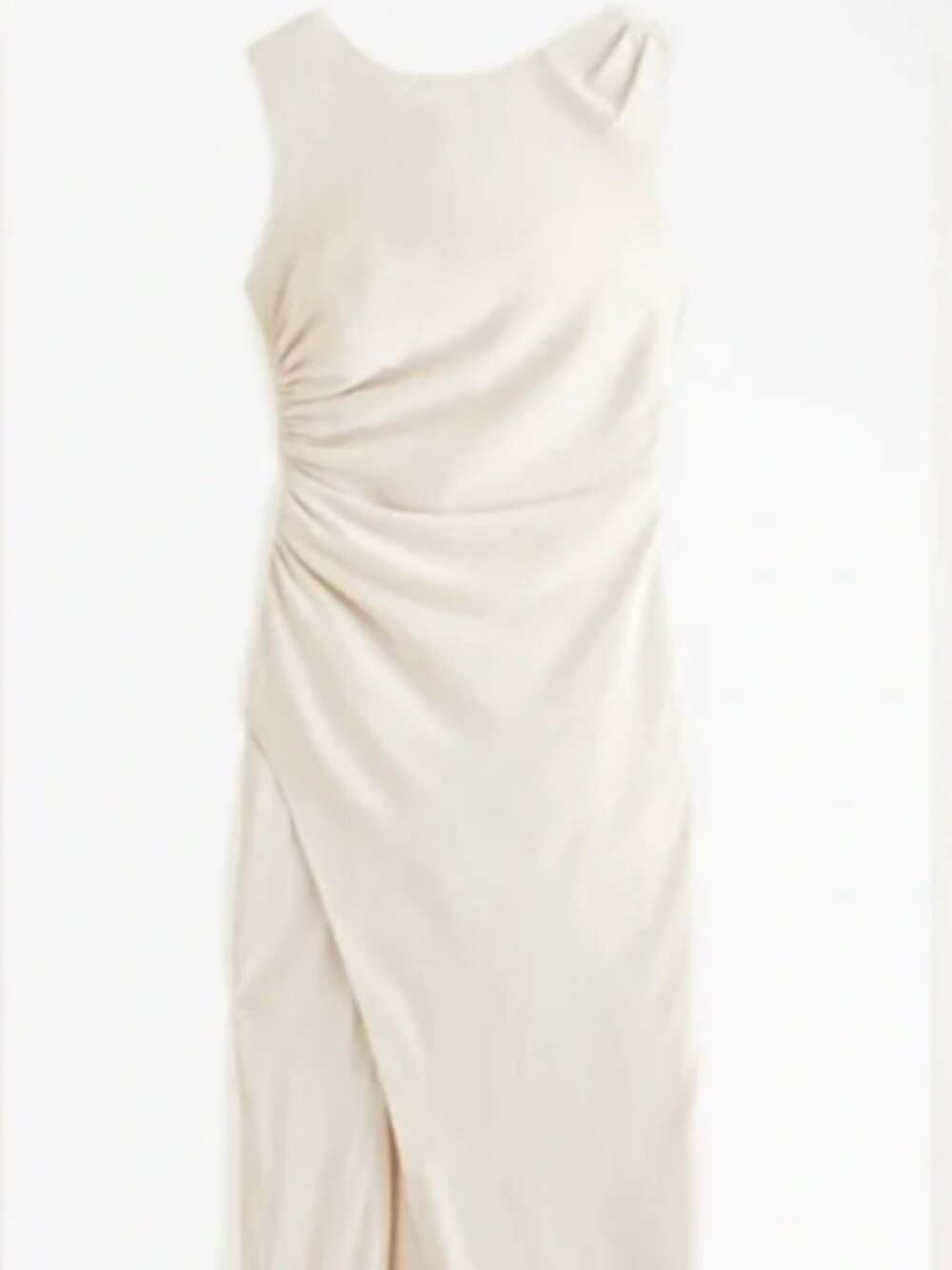 High Neck Draped Shell Midi Dress - NWT Size L Petite